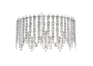 Image of Belize 6 Light LED Flush Ceiling Light Chrome Crystal Ceiling Light