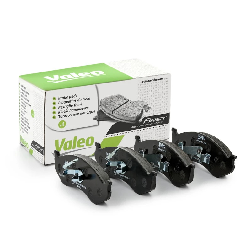 Image of VALEO 301491 Brake pad set Front Axle, without integrated wear sensor, FIRST, without anti-squeak plate Brake Pad Set,disc brake (402)