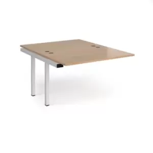 image of Bench Desk Add On 2 Person Rectangular Desks 1200mm Beech Tops With White Frames 1600mm Depth Connex