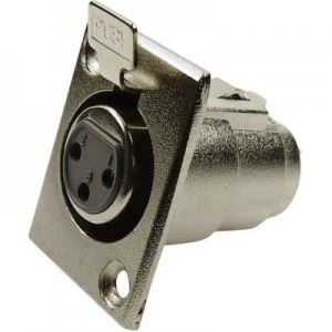 Image of XLR connector Sleeve socket straight pins Number of pins 3 Silver Cliff FC6100