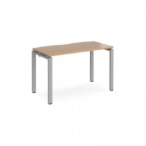 Image of Adapt II Single Desk 1200mm x 600mm - Silver Frame Beech top