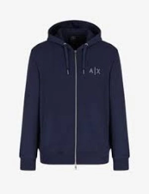 Image of Armani Exchange Zipped Hoodie Navy Size 2XL Men