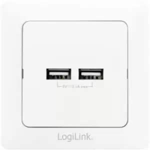 image of LogiLink PA0163 2x USB charging socket incl. USB IP20 White