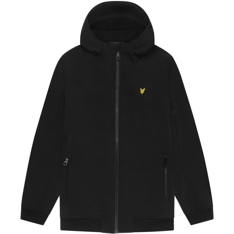 Image of Lyle and Scott Kids Water-Resistant Flexible Softshell Jacket Black Z865 male 8-9Y