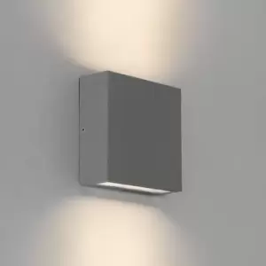 Image of Elis LED Outdoor Wall Light Textured Grey IP54