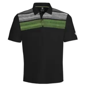 Image of Island Green Green - Mens Matrix Print Golf Shirt - Black