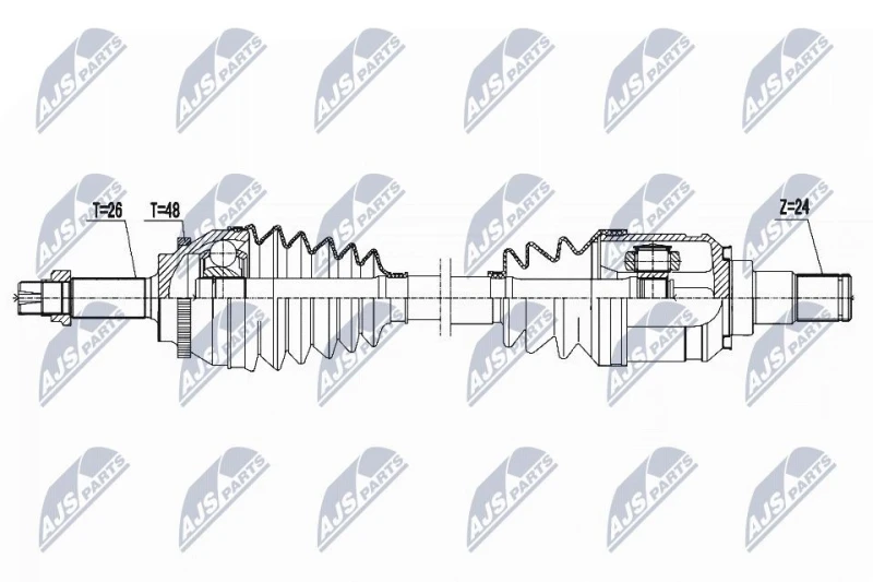 Image of NTY NPW-TY-074 Drive shaft 5-Speed Manual Transmission, Front Axle Left Drive Shaft (13)
