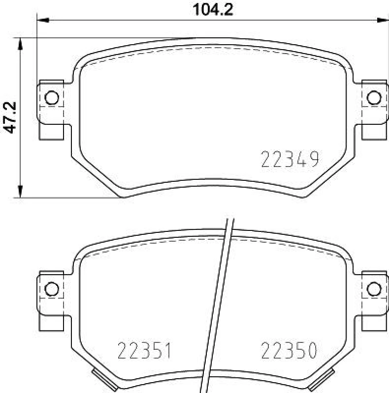 Image of HELLA Brake pad set HELLA 8DB 355 025-561