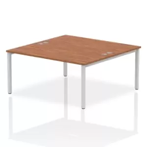 Image of Impulse Bench B2B 2 Person 1600 Silver Frame Office Bench Desk Walnut