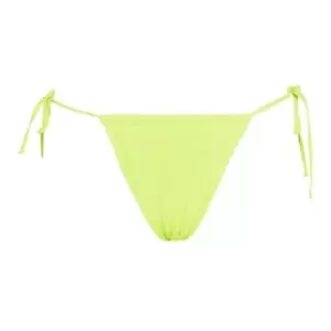 image of Missguided Crinkle Tie Side Bikini Bottoms - Green