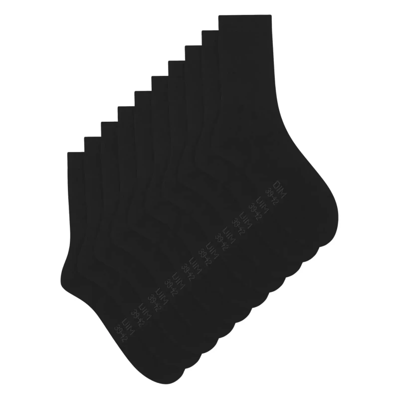 Image of Dim Pack of 5 Pairs of Ecodim Sports Socks Black Men 39/42 (5.5 to 8);43/46 (9 to 11)