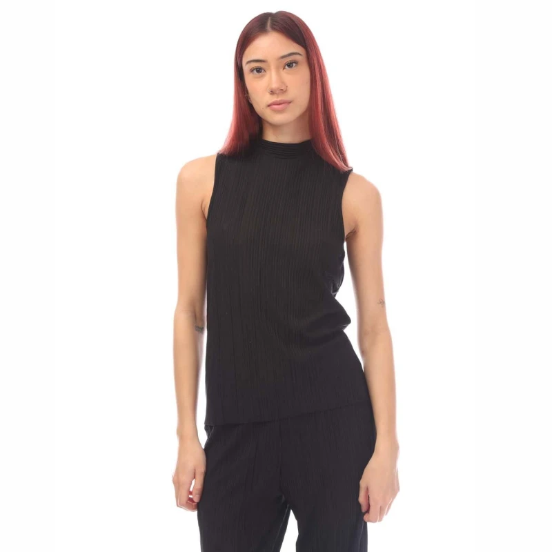 Image of Vero Moda Cira Plisse Tank - Black 8