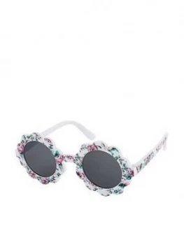 image of Monsoon Baby Girls Leena Floral Sunglasses With Case - Blue