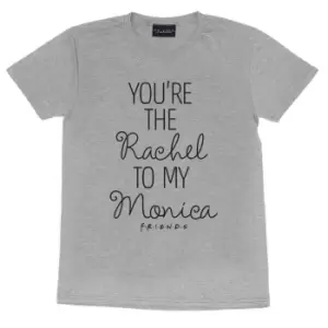 Image of Friends Womens/Ladies Rachel To My Monica Boyfriend T-Shirt (3XL) (Grey Heather)