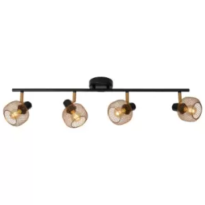 image of Lucide MAREN - Ceiling Spotlight Bar - 4xE14 - Matt Gold, Brass