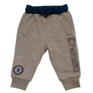 image of Chelsea FC Baby Jogging Bottoms (12-18 Months) (Grey/Navy)