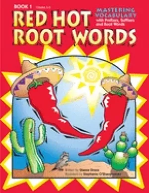 Image of red hot root words book 1 mastering vocabulary with prefixes suffixes and