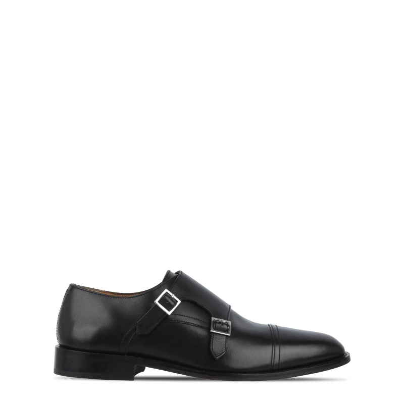 Image of Firetrap monk strap leather shoes Mens Black male 7 (41)