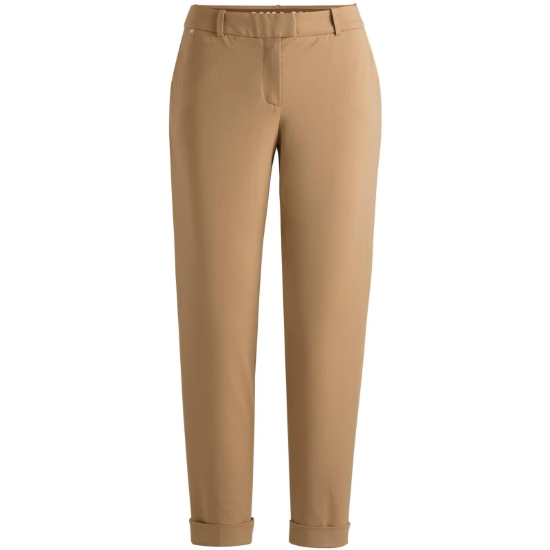 Image of Boss Womens Tobaluka9 Straight Trousers Medium Beige female 4 (XXS)