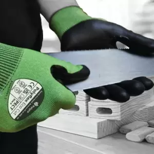 Image of Eco Cut Nitrile Palm Coated Hydrophobic Treated 1 Pair Gloves Size 9 Green/Black (Pack of 10) PECT 9