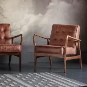Image of Gallery Direct Humber Vintage Brown Occasional Chair