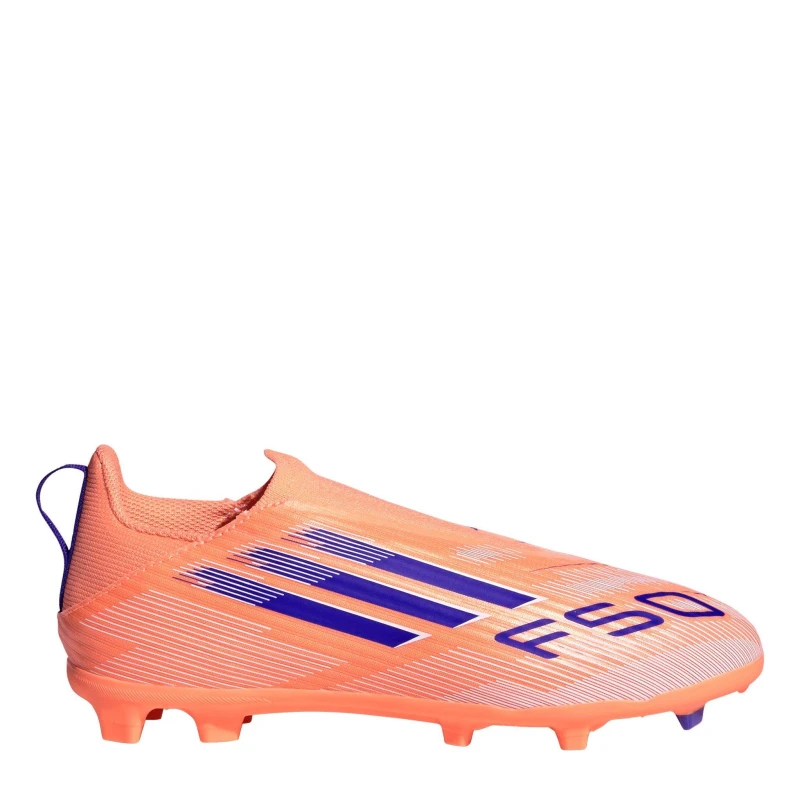 Image of adidas F50 Juniors League Laceless Multi-Ground Boots Orange/Blue male C10 (28)
