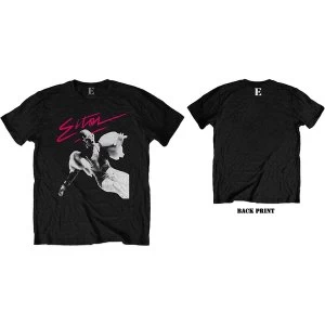 Image of Elton John - Pink Brush Mens Large T-Shirt - Black