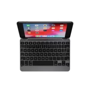 image of 7.9 Inch AZERTY French Bluetooth Wireless Keyboard for iPad Mini 4th 5th Gen 180 Degree Viewing Angle 3 Level Backlit Keys Space Grey