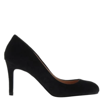 image of Linea Stiletto Almond Shoes - Black Suede