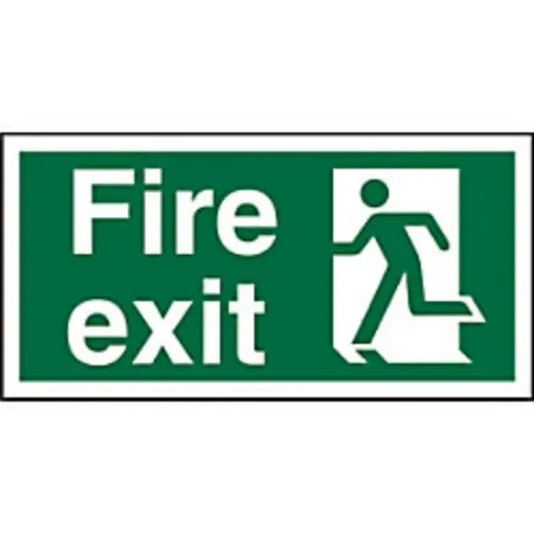 Image of SECO by Stewart Superior Seco Safe Procedure Safety Sign Fire Exit Man Running Left Self Adhesive Vinyl 200 x 100mm - SP319SAV200X100 SP319SAV200X100