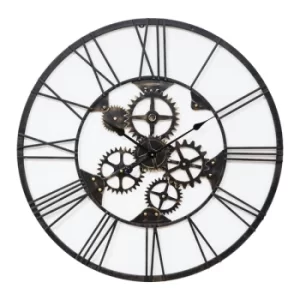 image of HOMETIME Large Bronze Finish Cut Out Skeleton Wall Clock