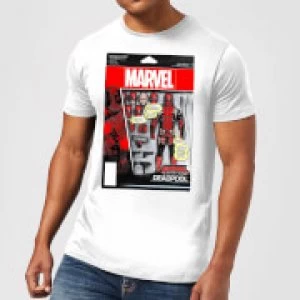 Marvel Deadpool Action Figure Mens T-Shirt - White - S