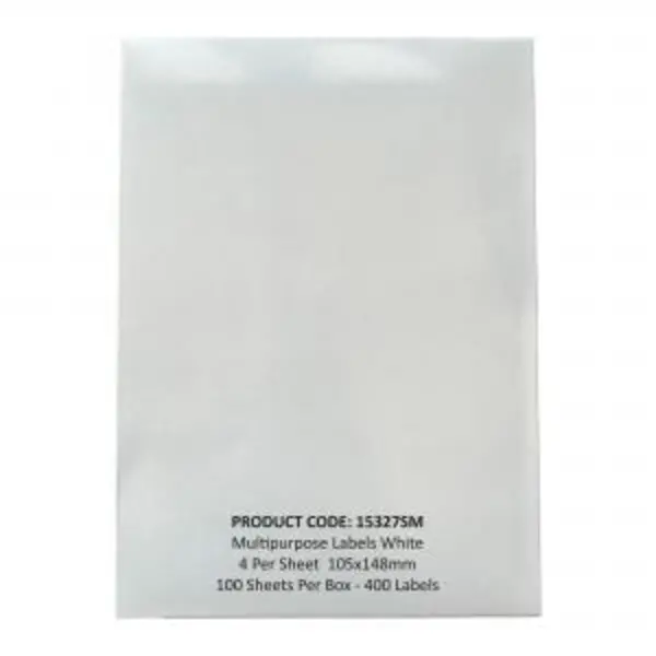 Image of ValueX Multipurpose Label 105x148mm 4 Per A4 Sheet White Pack 100 EXR15327SM