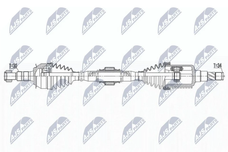 Image of NTY NPW-DW-035 Drive shaft Front Axle Right Drive Shaft (13)