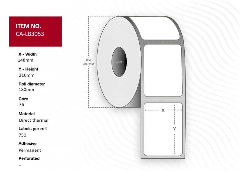 Image of Capture CA-LB3053 printer label White