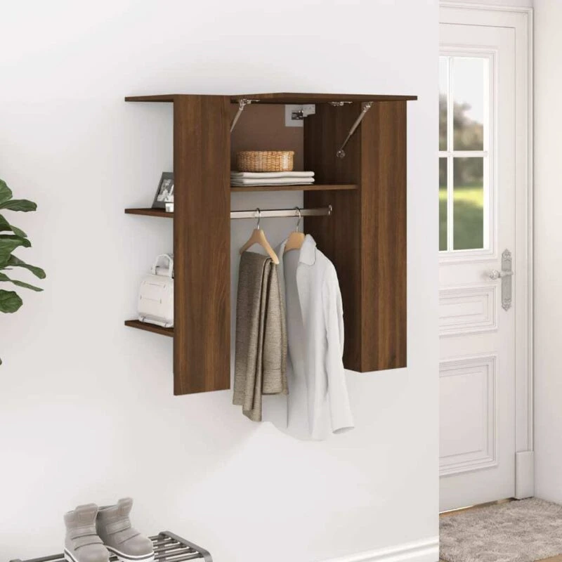Image of Vidaxl Hallway Cabinet Brown Oak 97.5X37X99cm Engineered Wood, Brown 820516
