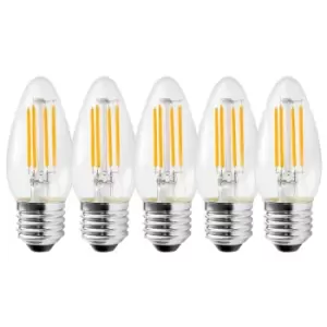 Image of 5 Watts E27 LED Bulb Clear Candle Cool White Dimmable, Pack of 5