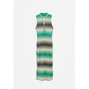 Image of Missguided Neck Geo Cut Out Midaxi Dress - Green