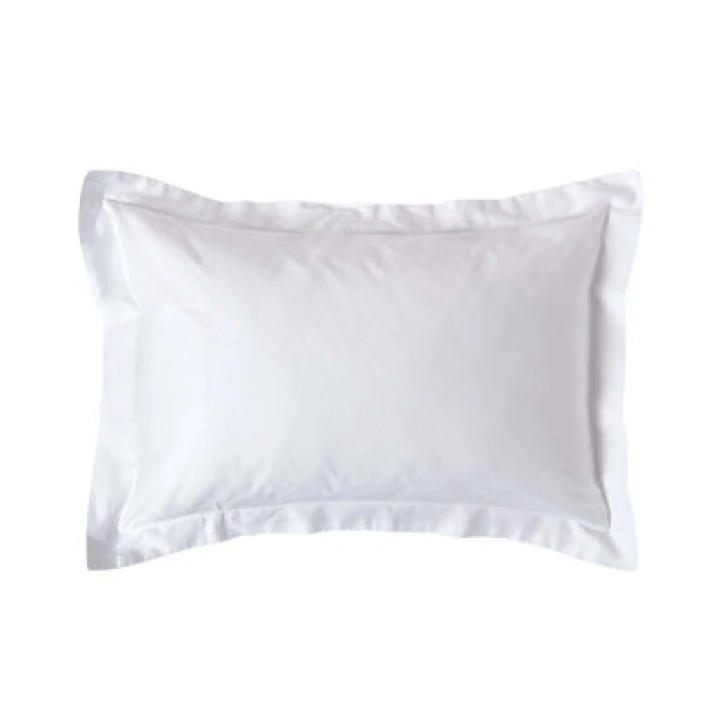 Image of Homescapes Duck Egg Blue Organic Cotton Oxford Pillowcase 400 TC White