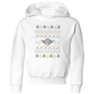 image of Star Wars Yoda Knit Kids Christmas Hoodie - White - 9-10 Years