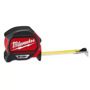 Image of Milwaukee Hand Tools Premium Magnetic Tape Measure 8m/26ft (Width 27mm)
