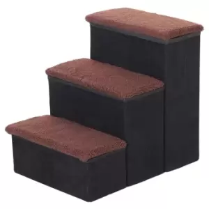 Image of PawHut 3 Step Pet Staircase - Black