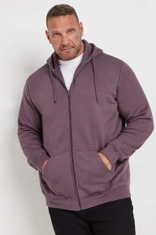 Image of BadRhino BadRhino Men Premium Zip Through Hoodie in Purple Size: 2X-large Purple XXL Male 5063111769544