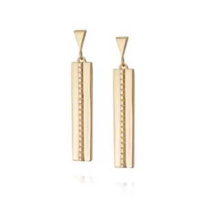 Image of Daisy London 18ct Gold Plate Palm Ridge Drop Earrings 18ct Gold Plate