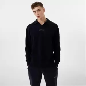 image of Jack Wills Minimal Graphic Collar Sweater - Black