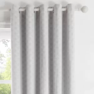 Image of Tiffany Silver Eyelet Curtains Silver
