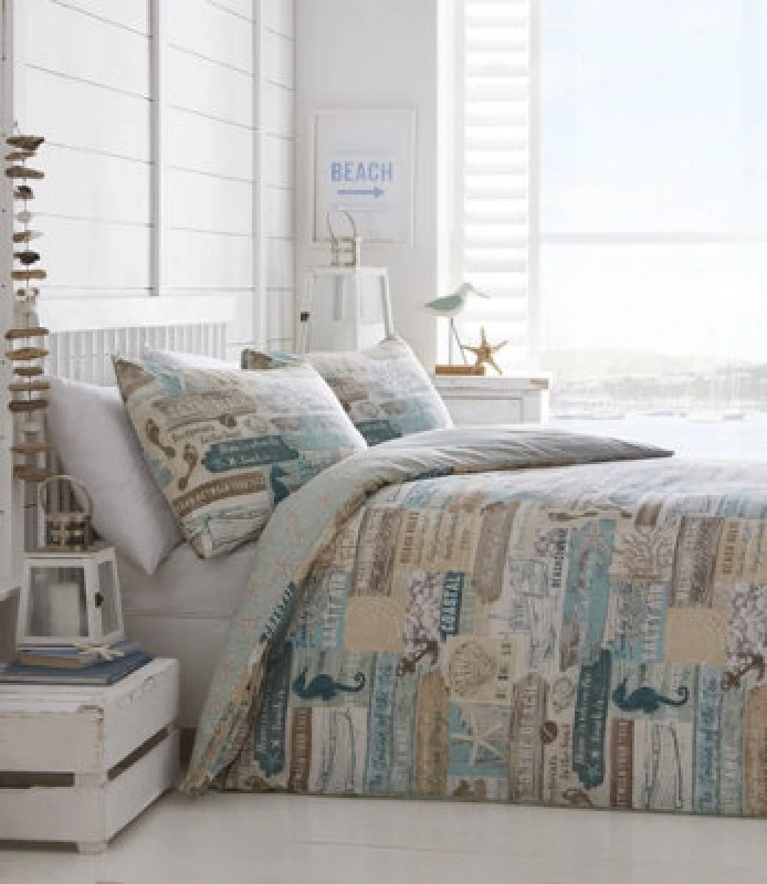 Image of Portfolio Home Driftwood Polycotton Super King Duvet Cover And Pillowcases Set