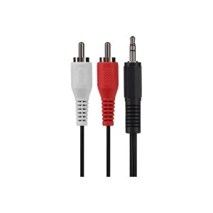Image of Maplin 3.5mm 3 Pole Jack Terminal to Twin 2 Pole Phono Teminal Cable 3m