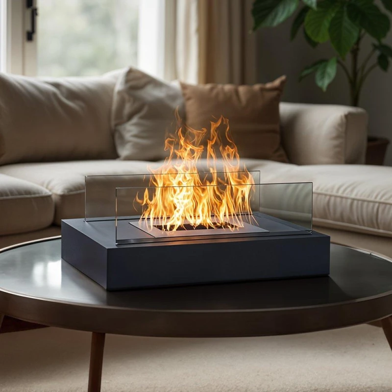 Image of Cottonfy UK Tabletop Bio Ethanol Fireplace - Black M