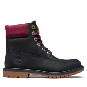 image of Timberland Heritage 6" Boot For Her In Black/pink Black, Size 3